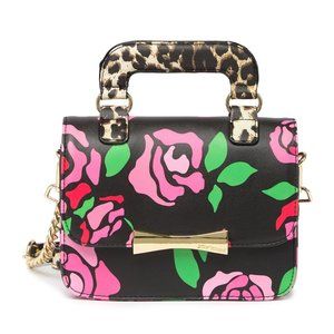 NWT Betsey Johnson Top Handle Crossbody Floral Animal Print Bag